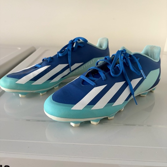 Adidas X Crazyfast 4 .FXG Cleats Men\'s  Soccer  Shoes  Size 13 White Blue
